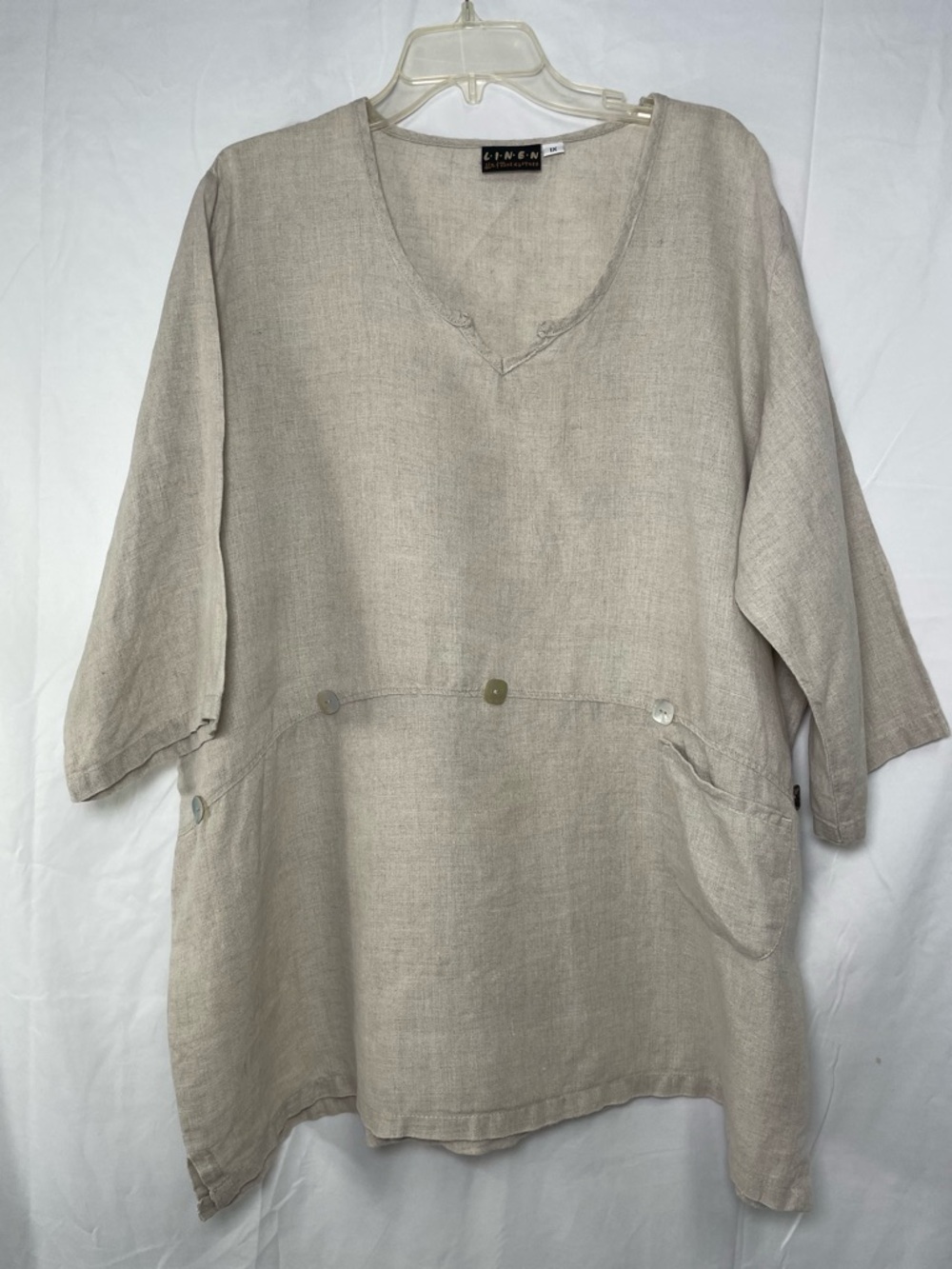 Liz and Jane Lightweight Linen Tunic Top Size 1X